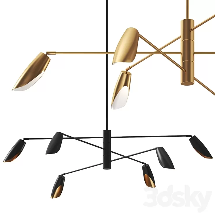 Bowery 3 Tier Led Chandelier by Fredrick Ramond Pendant Lamp 3D Model Free Download