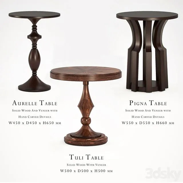 Box Living Aurelle Tuli and Pigna Side Table 3D Model