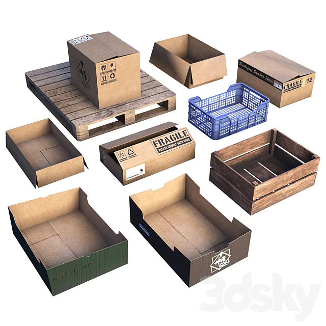 Box set LOW POLY 3D Model