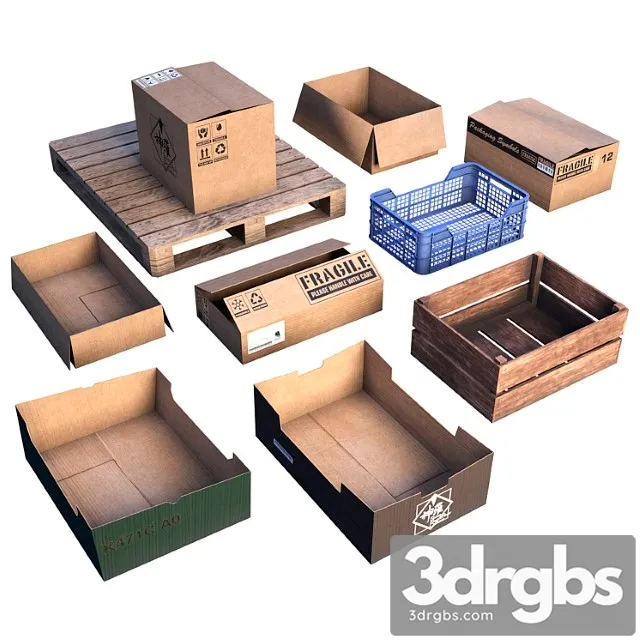Box set low poly 3D Model Free