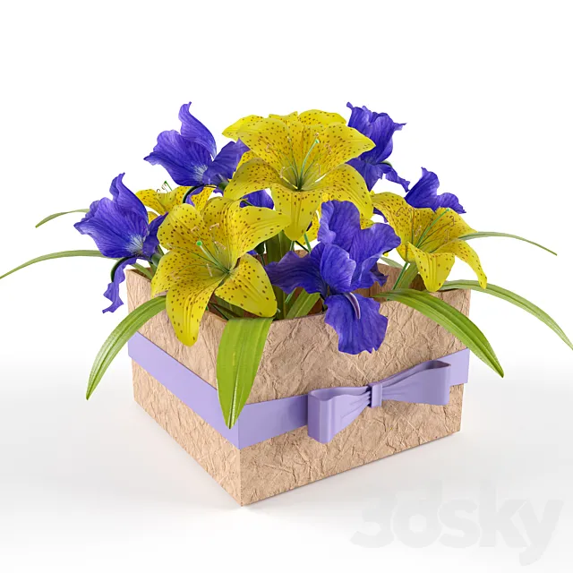 Box with flowers 3DModel