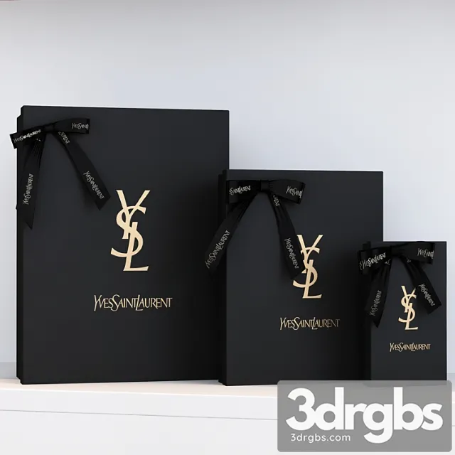 Boxes of yves saint laurent 3D Model Free