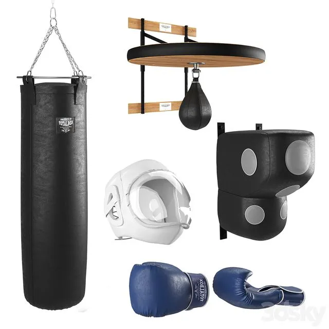 Boxing gym equipment 3D Model