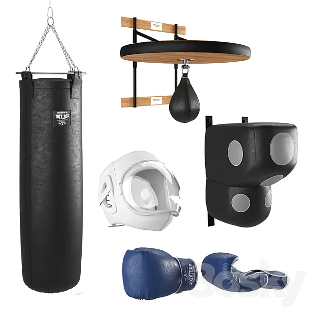Boxing gym equipment 3D Model