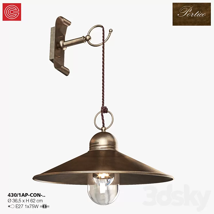 Bra Cremasco illuminazione Portico art.430 3D Model