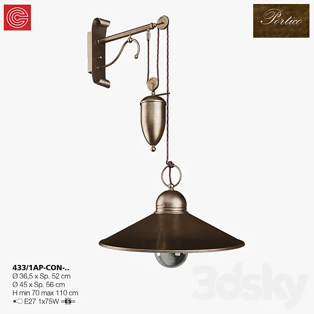 Bra Cremasco illuminazione. Portico art. 433 3DModel
