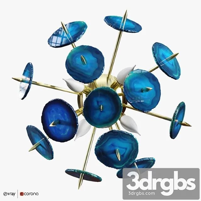 Bra Emporium Agate Burst Sconce Brass 3D Model Free