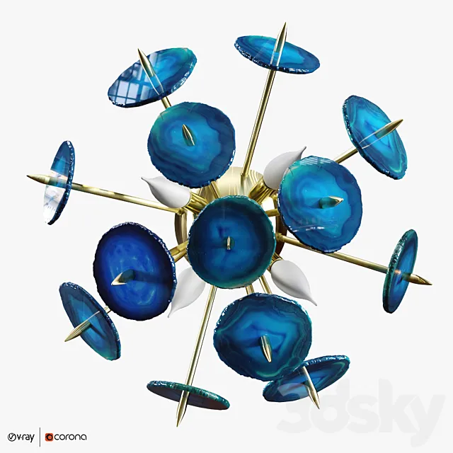 Bra Emporium Agate Burst Sconce Brass 3D Model