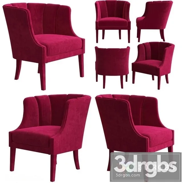 Brabbu Begonia Armchair 3D Model Free