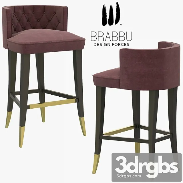 Brabbu bourbon counter stool 2 3D Model Free