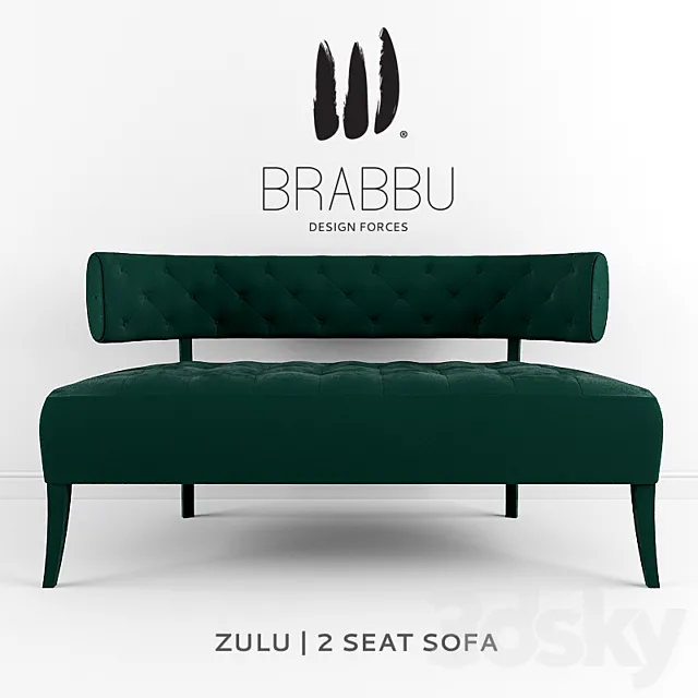 Brabbu - Zulu 2 Seat Sofa 3D Model