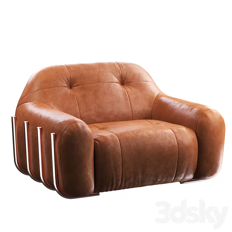 Brace Leather Chair 3D Model Free