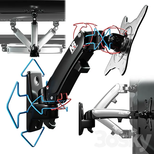 Bracket NB F120 + TV rigged 3DModel