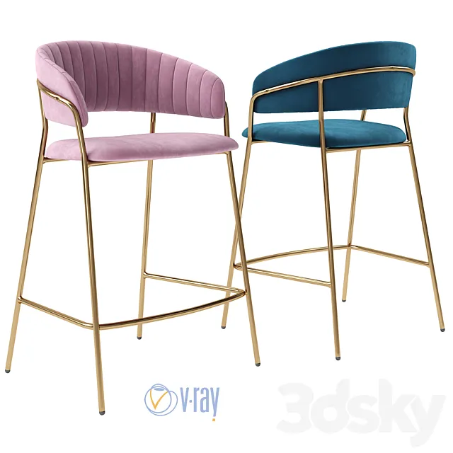 Bradex Home. Bar stool Turin. WINNIE Benjara 3D Model