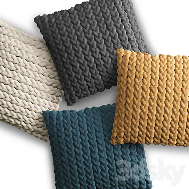 Braided Jersey Pillow Cover 3D Model