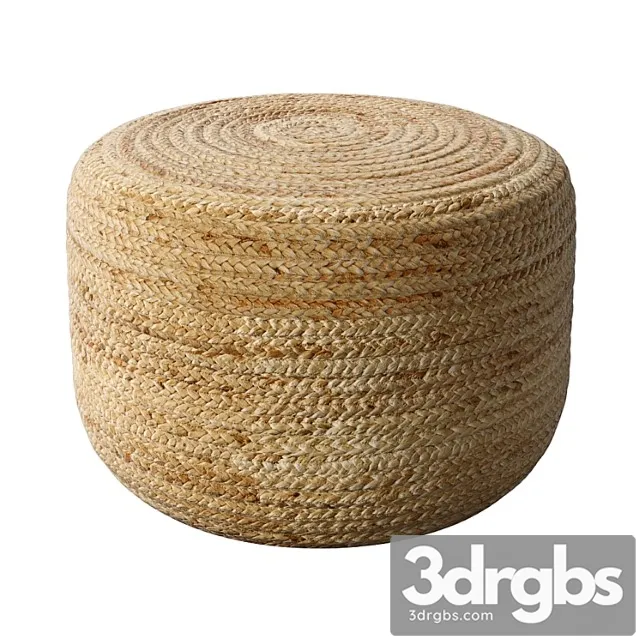 Braided jute pouf 2 3D Model Free