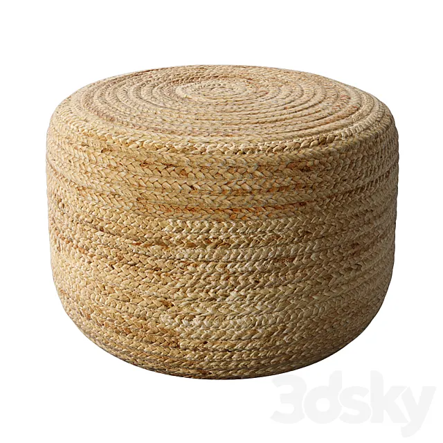 Braided jute pouf 3DModel