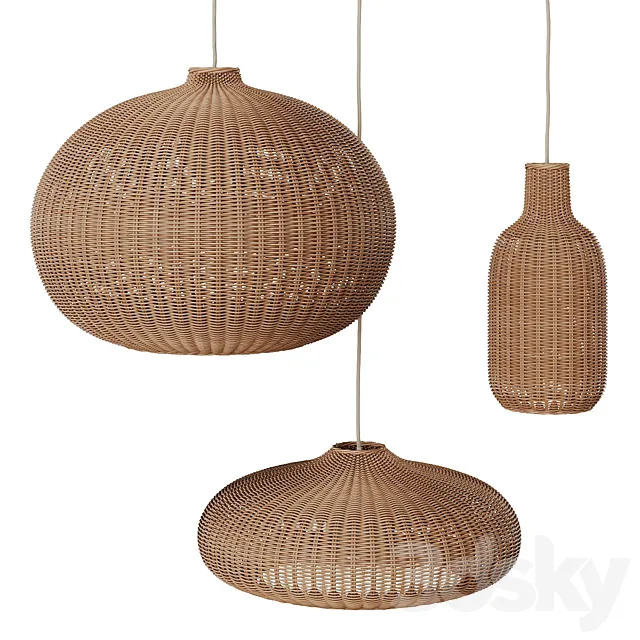 Braided lampshade by Fermliving 3D Model