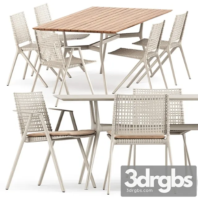 Branch Armchair And Chair And Branch Table Set3 By Tribu 3D Model Free