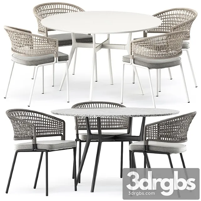 Branch bistro table ctr armchair by tribu 2 3D Model Free