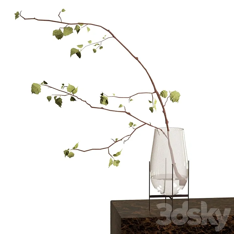 Branch in a vase 3D Model Free Download