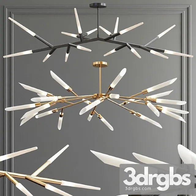 Branch Multi Tube Led Chandelier 3D Model Download