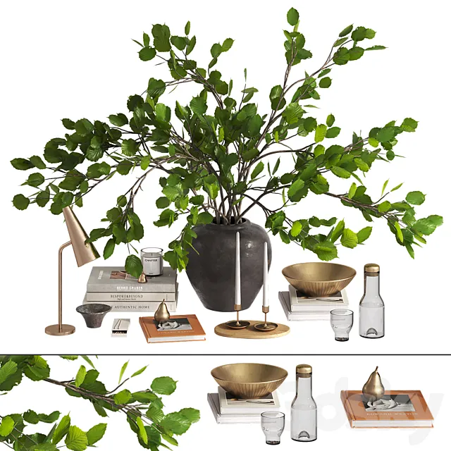 Branches bouquet decorative set Free Download