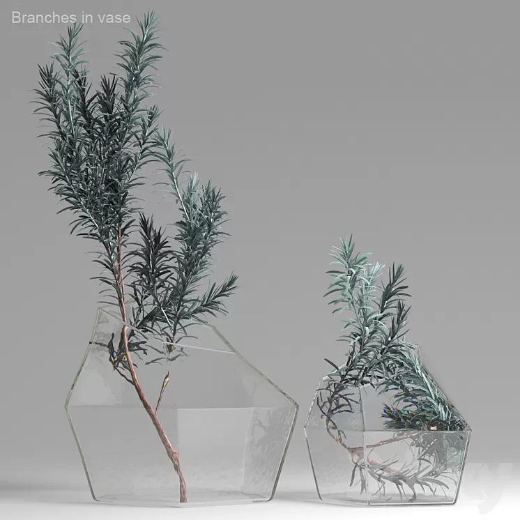 Branches in vase 3D Model