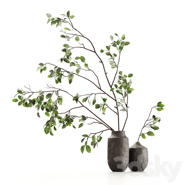 Branches in vases 02 3D Model