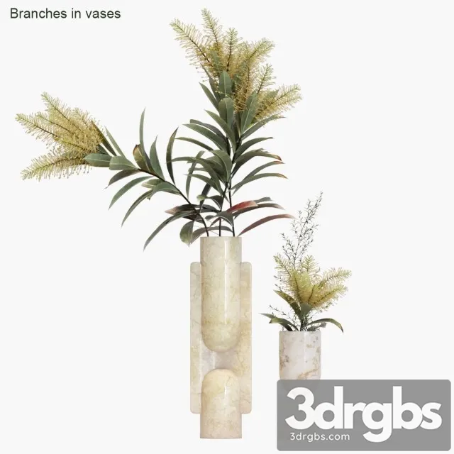 Branches in Vases 2 3D Model Download