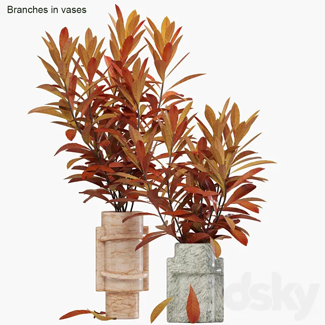 Branches in vases 27: Autumn flame 3DModel