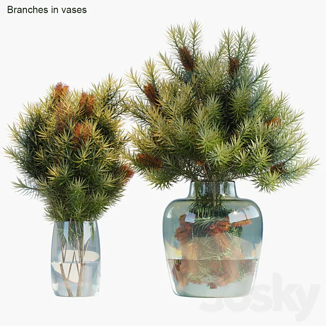 Branches in vases 30: Red Candle 3DModel