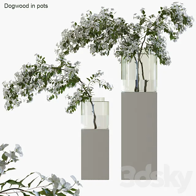 Branches in vases 35 3DModel
