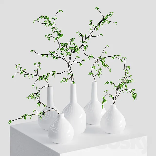 Branches in vases 3D Model