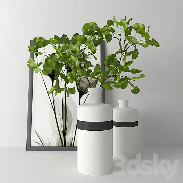 Branches of Ginkgo Biloba 3D Model