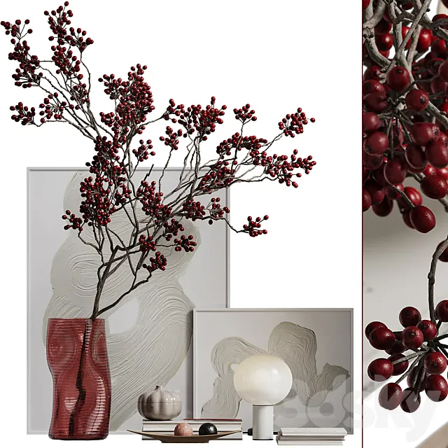 Branches with berries decor set Free Download