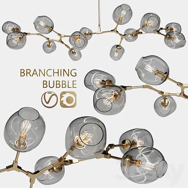 Branching bubble 13 lamps 3DModel