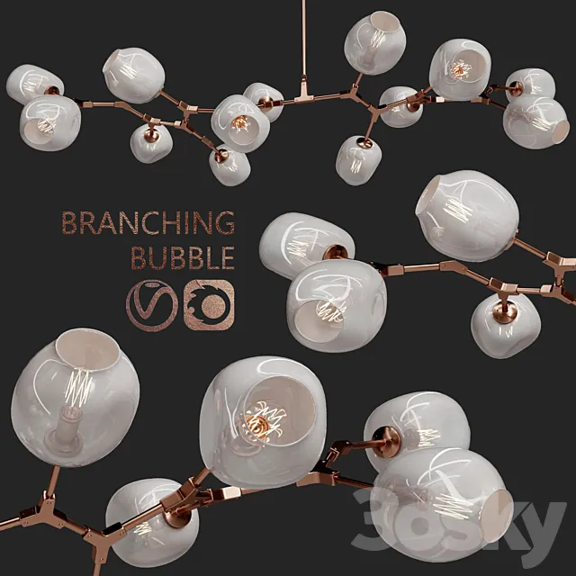 Branching bubble 13 lamps 3DModel