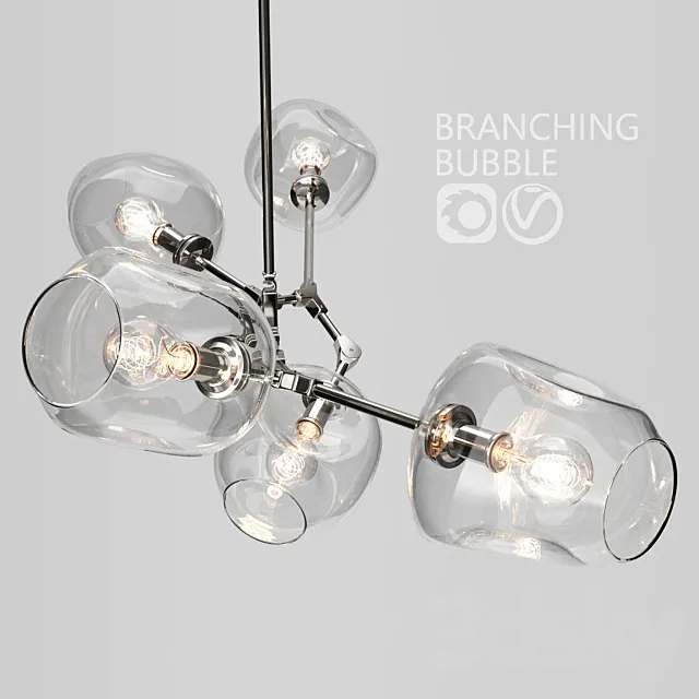 Branching bubble 5 lamps 3D Model