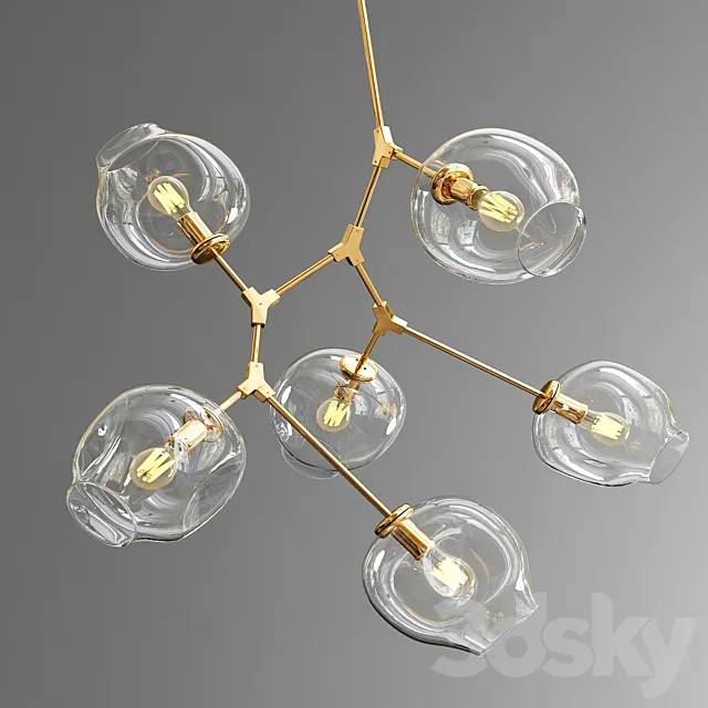 Branching bubble 6 lamps 3DModel