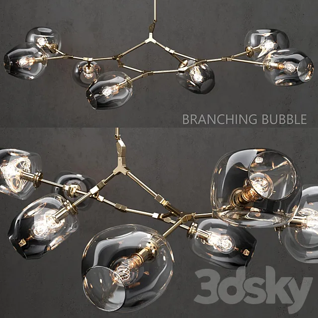 Branching bubble 7 lamps 3DModel