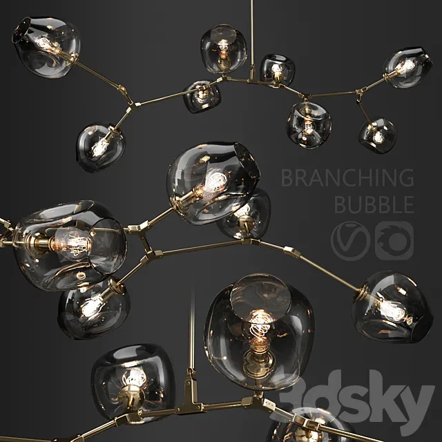 Branching bubble 8 lamps 3D Model