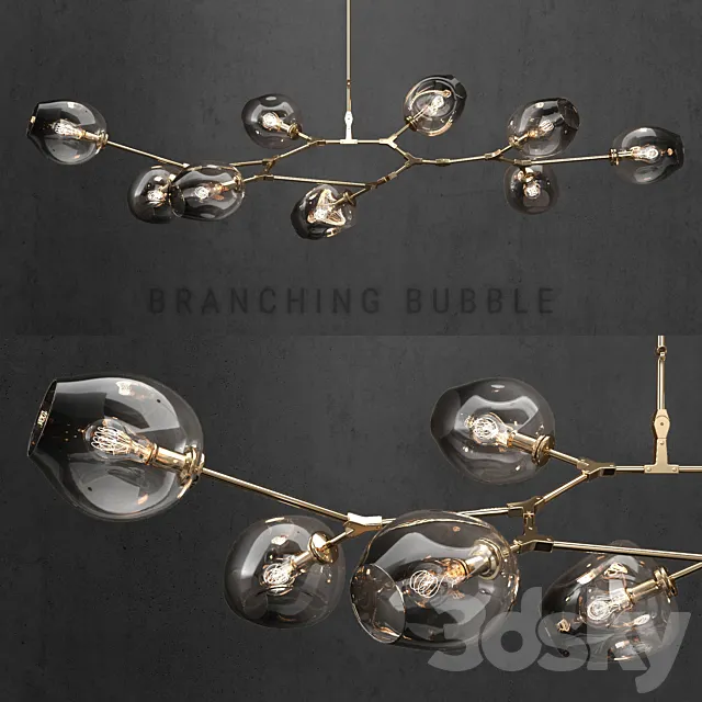 Branching bubble 9 lamps 3 3DModel
