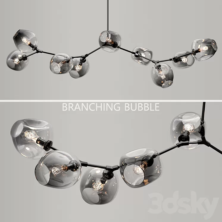 Branching bubble 9 lamps 3D Model