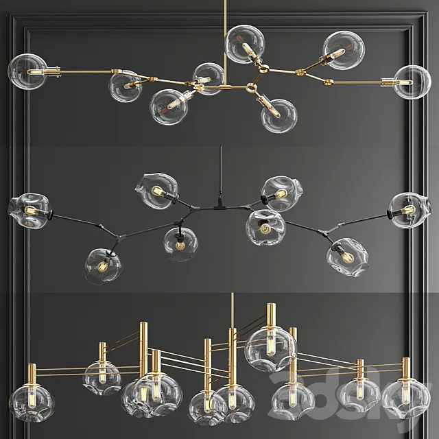 Branching Bubble Collection - 3 type 3D Model