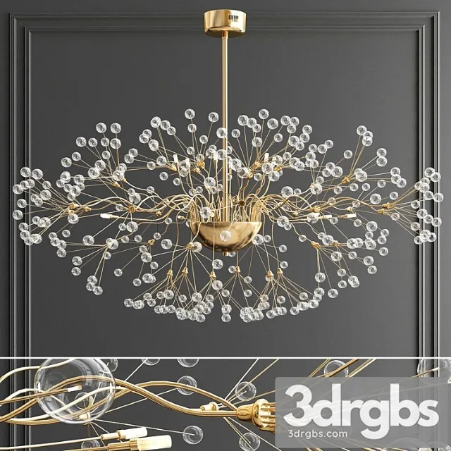 Branching Bubbles Chandelier 3D Model Free