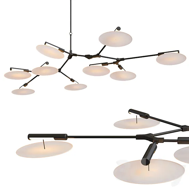 Branching Discs - Black Chandelier_2 3DModel