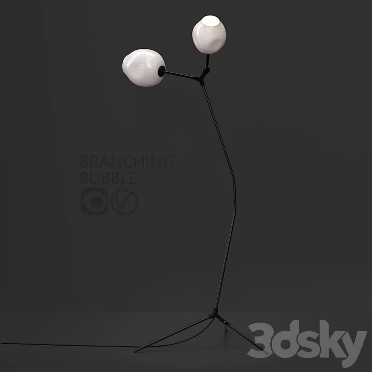Branching Floor Lamp 3D Model