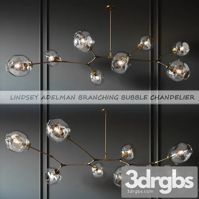 Branching Table Bubble 8 Lamps Gold 3D Model Free