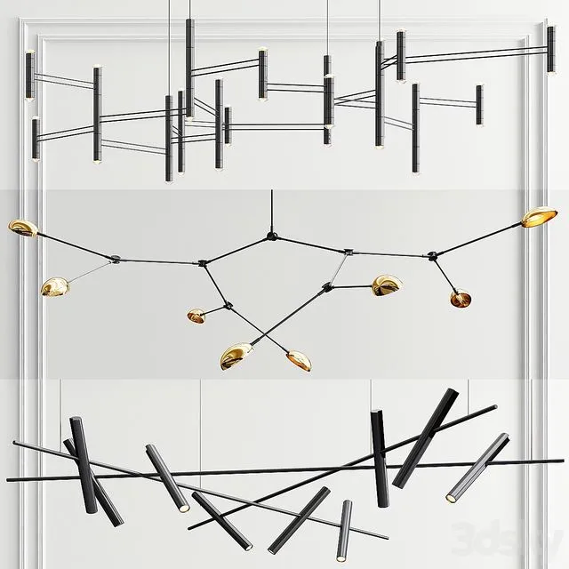 Brand Chandelier Collection - 3 type 3D Model